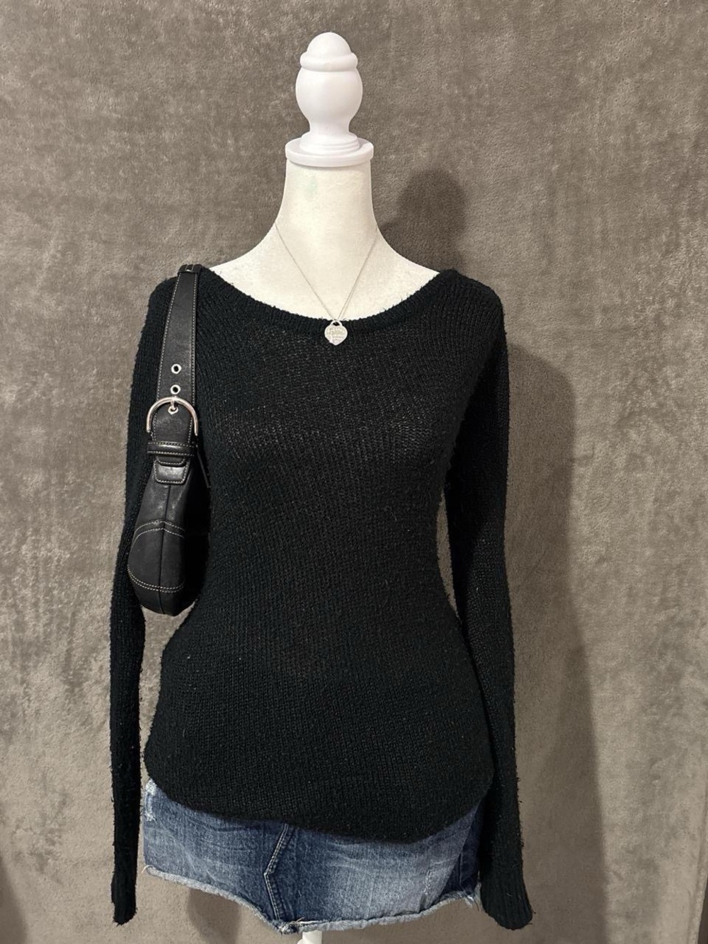 Y2K Black Sparkly Knitted Sweater